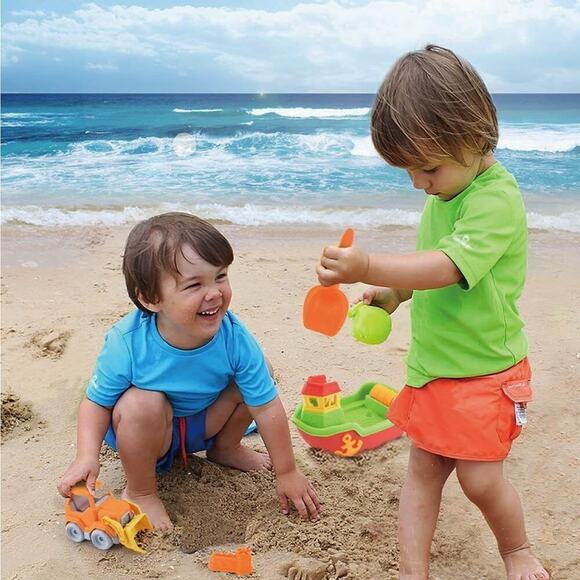 DraMosary 19pcs Beach Sand Toys Set for Kids with Boat Excavator Shovel Tool ... - Picture 6 of 11